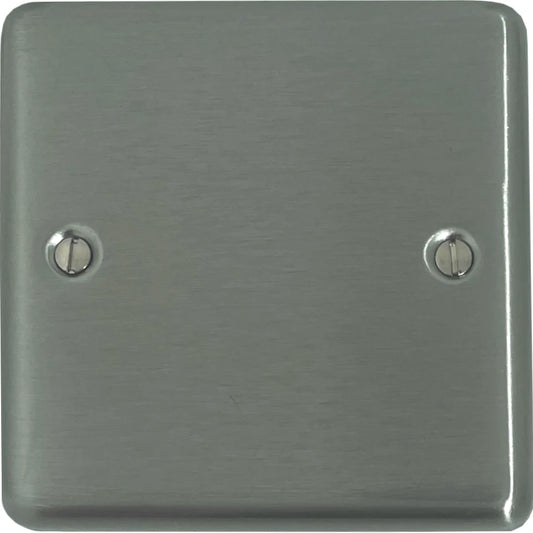 Contour Brushed Steel 1 Gang Blank