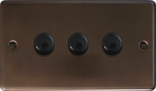 Contour Medium Bronze 3 Gang LED Dimmer