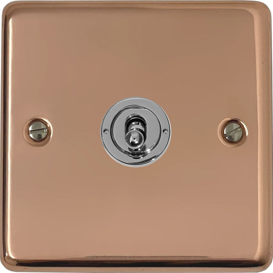 Contour Bright Copper 1 Gang Grid Toggle Plate (Plate Only)