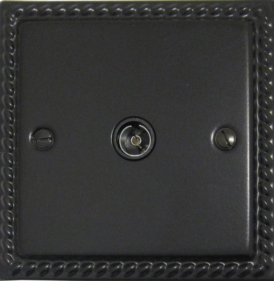 Georgian Flat Black 1 Gang Coax Point