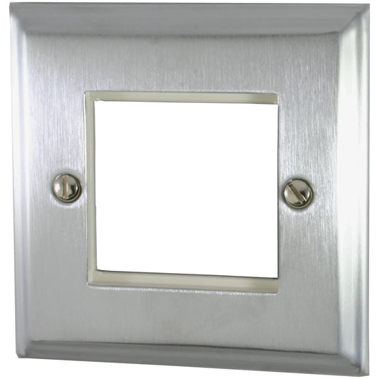 Deco Satin Chrome 1 Gang 2 Mod Euro