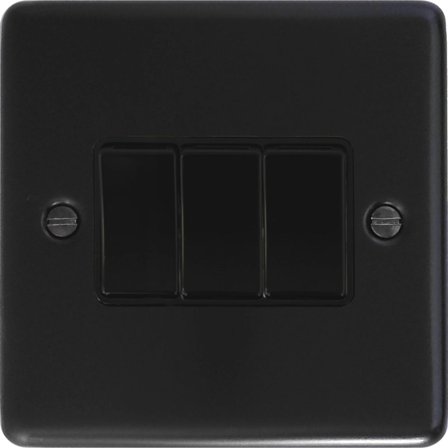 Contour Flat Black 3 Gang Switch