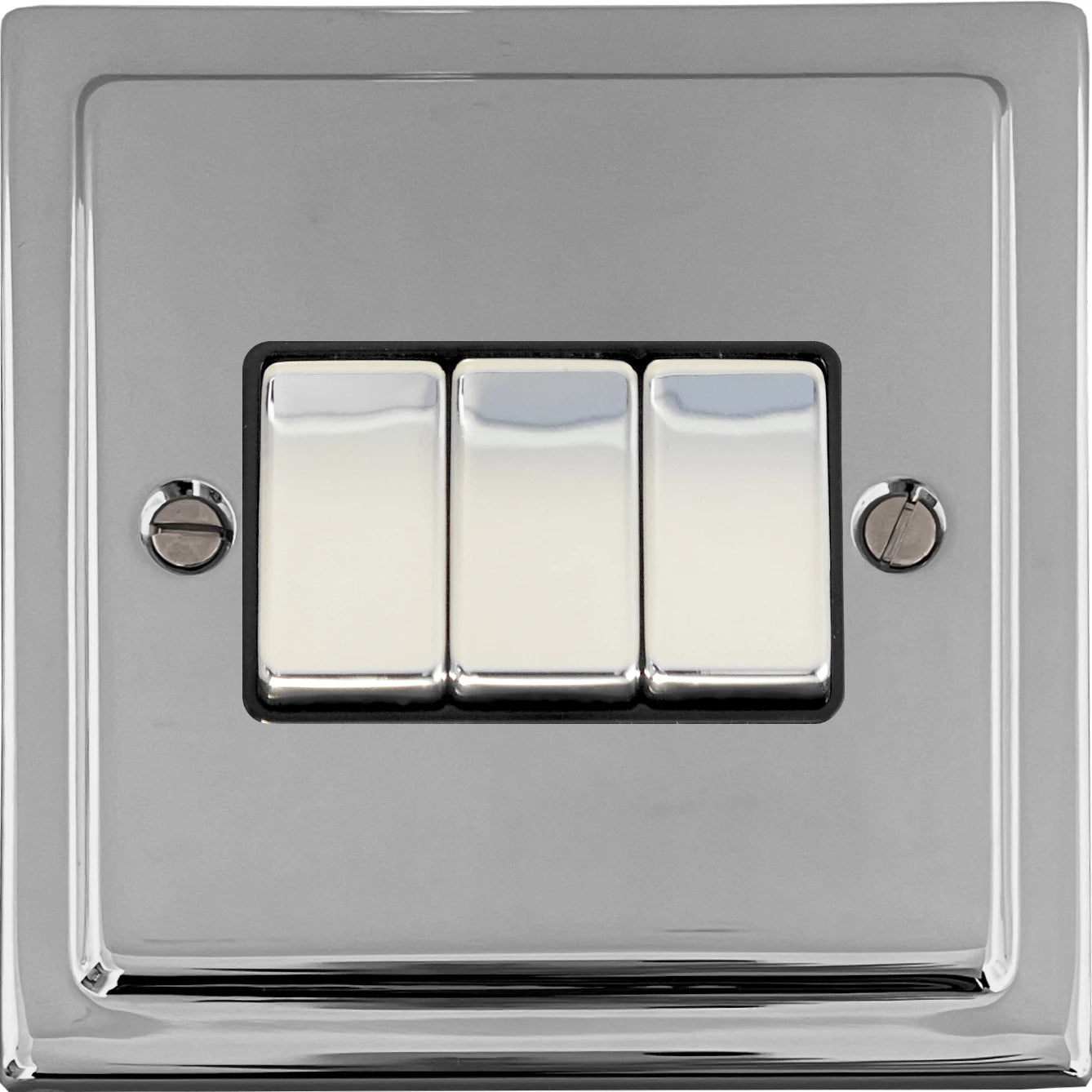 Victorian Polished Chrome 3 Gang 2 Way Swaitch