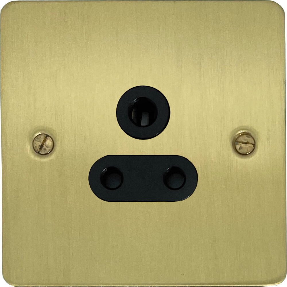 Flat Satin Brass 5 Amp Socket