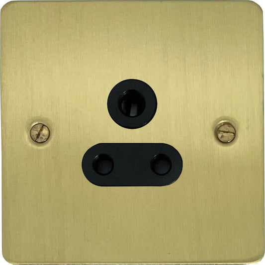 Flat Satin Brass 5 Amp Socket
