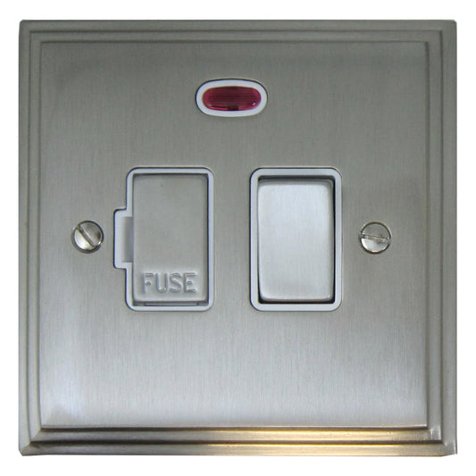 Victorian Satin Nickel Switch Fused Spur & Neon & F/Out