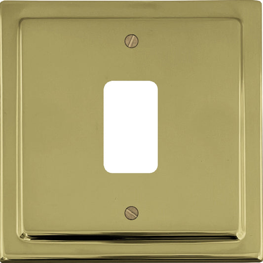 Victorian Polished Brass 1 Gang Grid Grid Plate