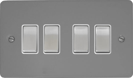 Flat Light Grey 4 Gang 2 Way Switch