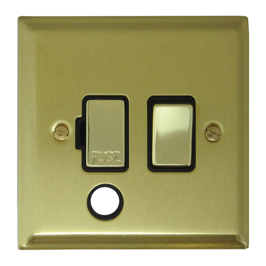 Deco Satin Brass Switch Fused Spur & F/Out