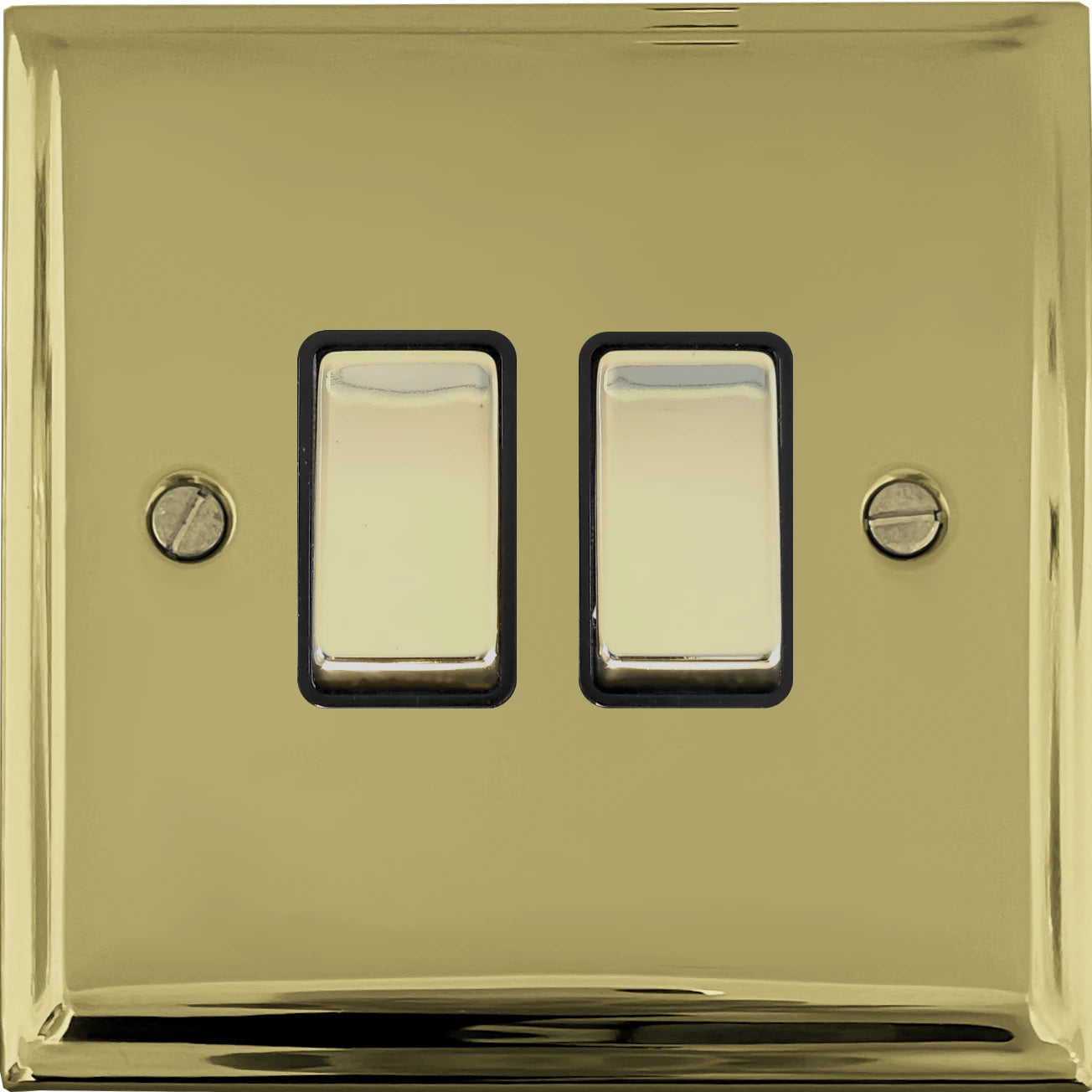 Deco Polished Brass 2 Gang Switch