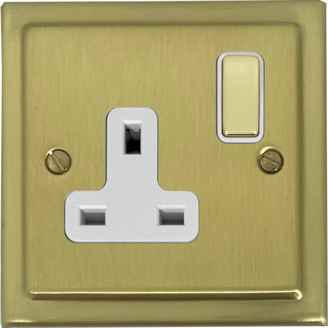 Victorian Satin Brass 1 Gang Socket
