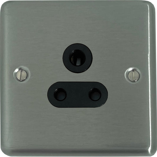 Contour Brushed Steel 5 Amp Socket
