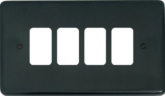 Contour Black Bronze 4 Gang Grid Plate