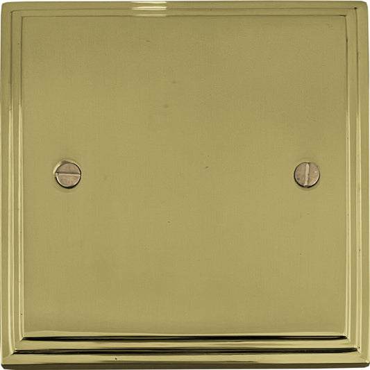 Victorian Polished Brass 1 Gang Blank