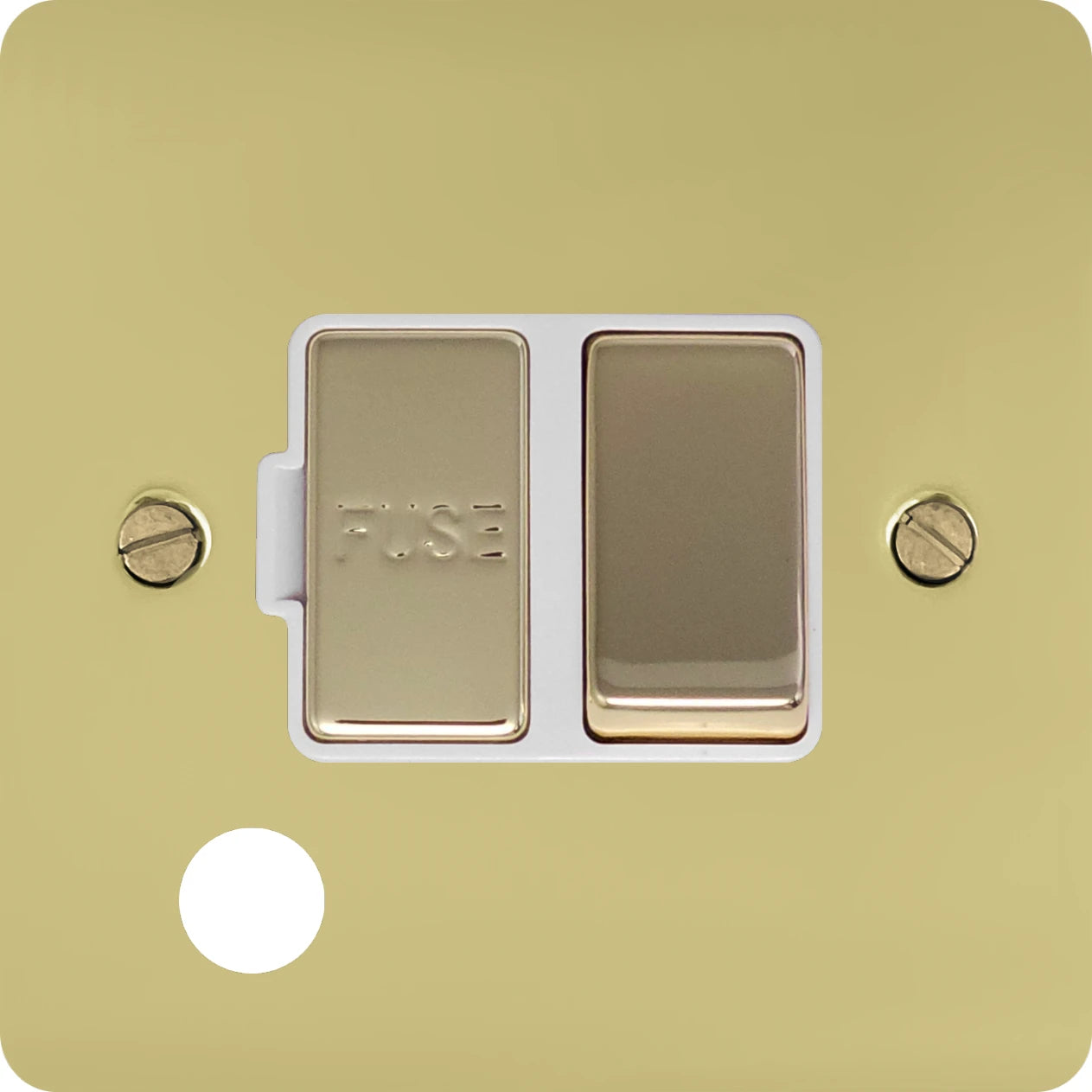 Flat Polished Brass Swt. Fused Spur & F/Outlet