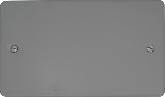 Flat Light Grey 2 Gang Blank