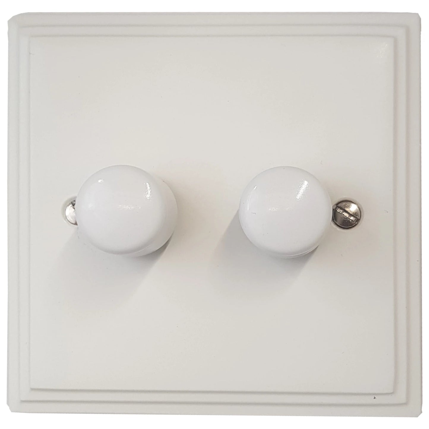 Victorian Flat White 2 Gang LED Dimmer