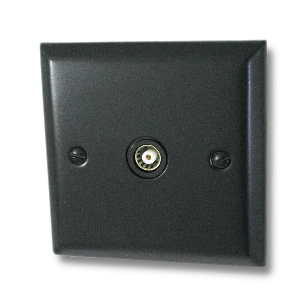 Spectrum Flat Black 1 Gang Coax Point