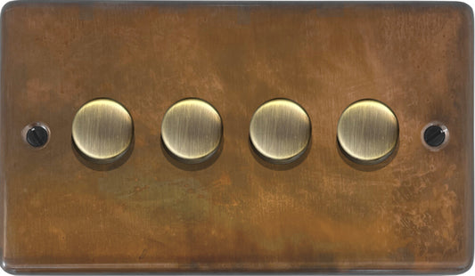 Contour Tarnished Copper 4 Gang Dimmer LED