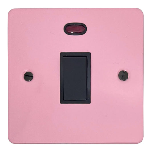 Flat Gloss Pink 20 Amp DP Switch with Neon (Black Switch)