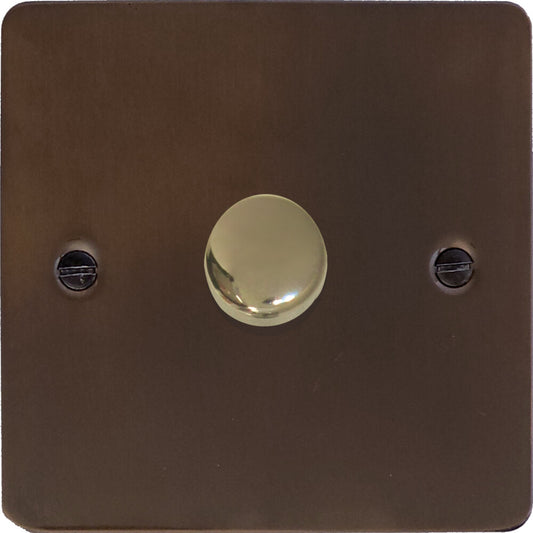 Flat Medium Bronze 1 Gang LED Dimmer