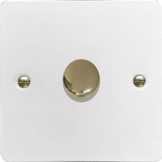 Flat White 1 Gang 120W LED Dimmer
