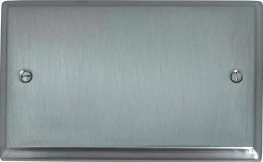 Deco Satin Chrome 2 Gang Blank