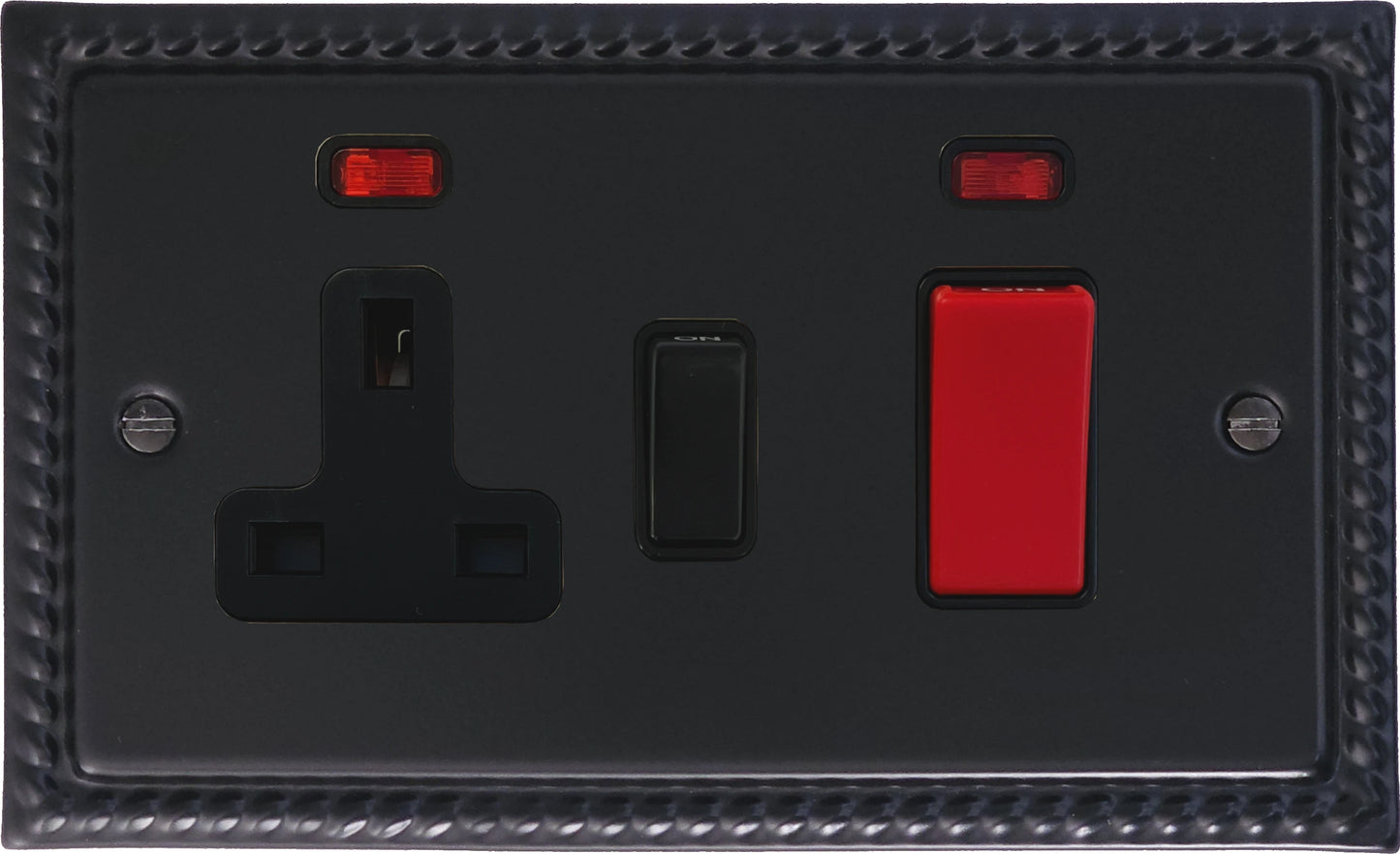 Georgian Flat Black Cooker Socket