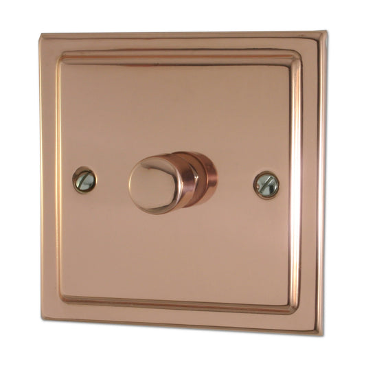 Victorian Polished Copper 1  Gang 120W LED Dimmer