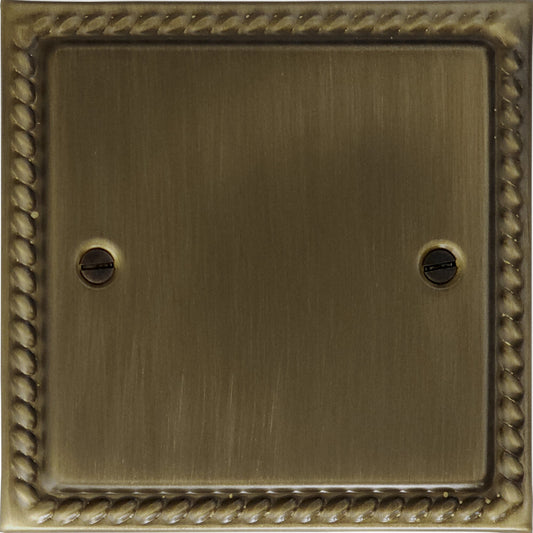 Georgian Antique Brass 1 Gang Blank