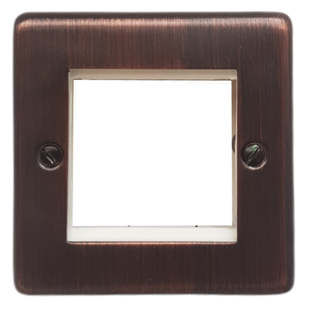 Contour Antique Copper 1 Gang 2 Mod Euro Plate + Frame