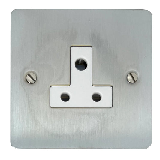 Flat Satin Chrome 5 Amp Socket