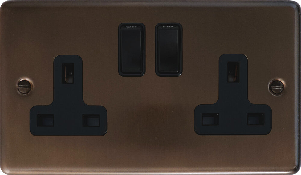 Contour  Medium Bronze  2 Gang Socket