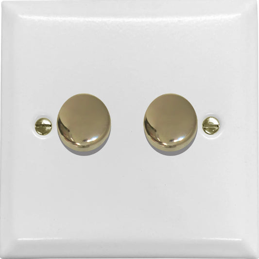 Spectrum Flat White 2 Gang LED Dimmer