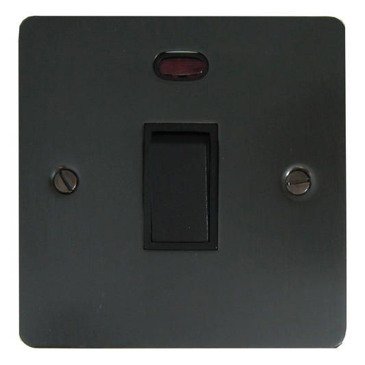 Flat Black Bronze 20A Dp Switch + Neon