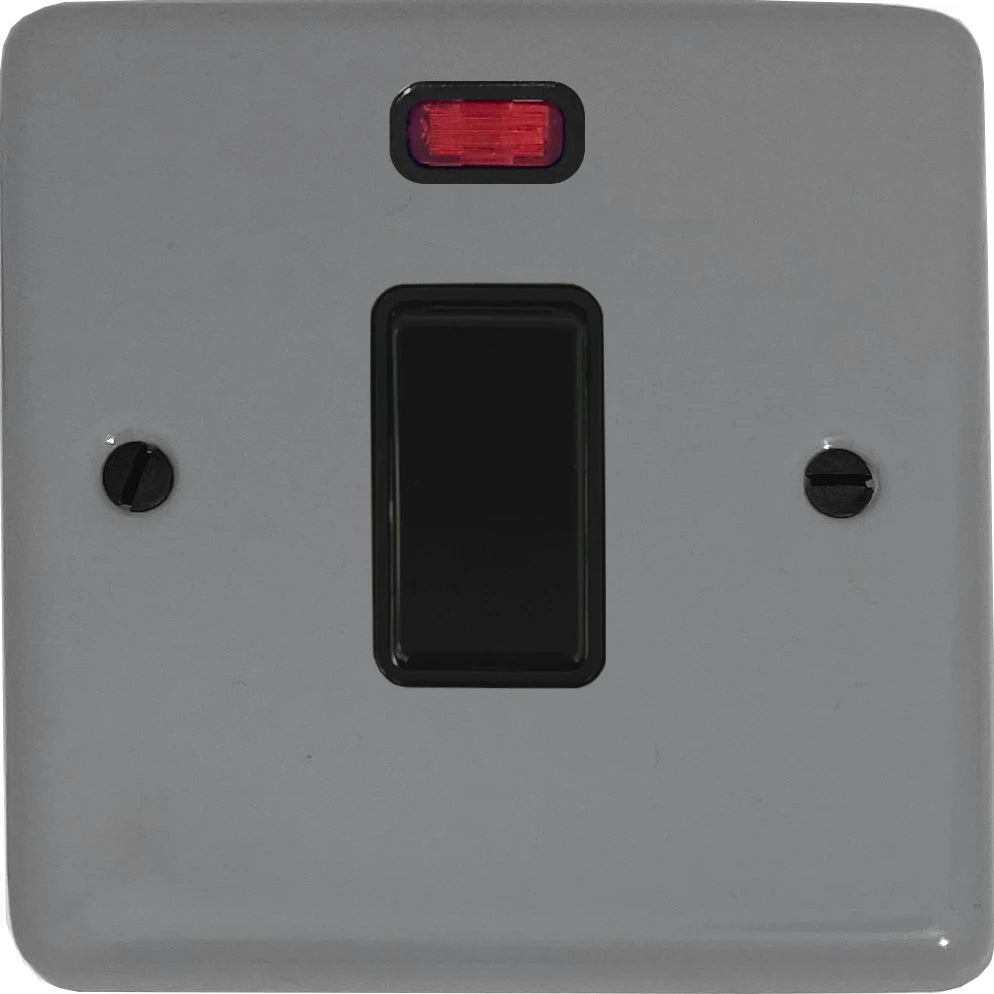 Contour Light Grey 20A Dp Switch + Neon