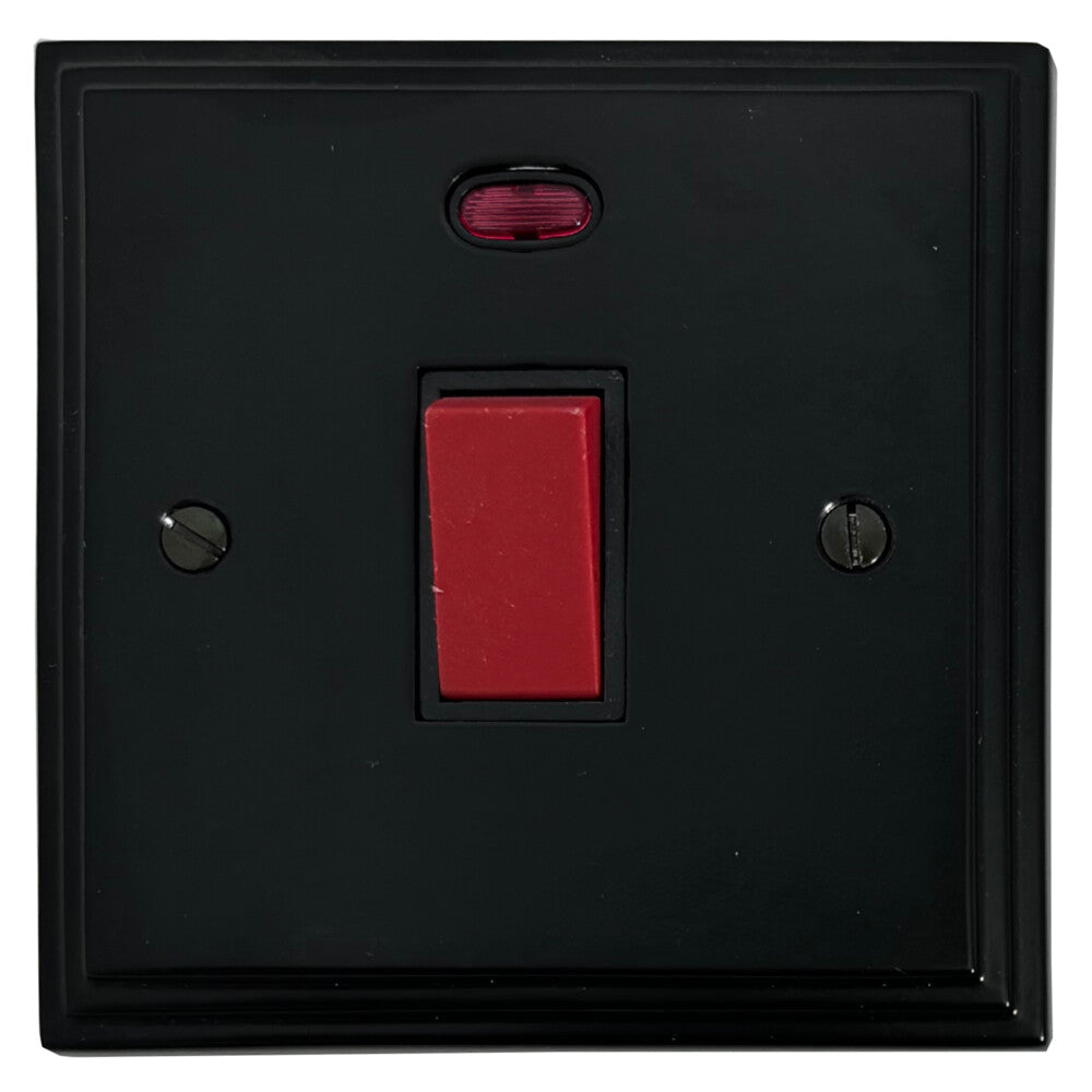 Victorian Flat Black 45A Dp Switch + Neon