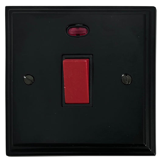 Victorian Flat Black 45A Dp Switch + Neon