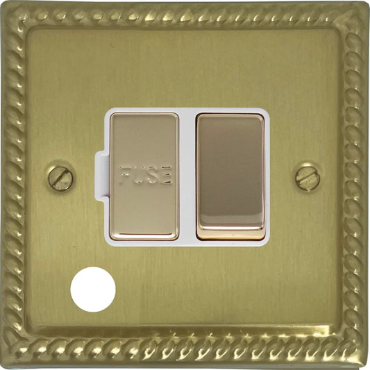 Georgian Satin Brass Switch Fused Spur Flex Outlet