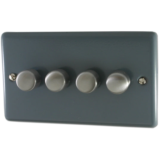 Contour Dark Grey 4 Gang 2 Way 400W Dimmer