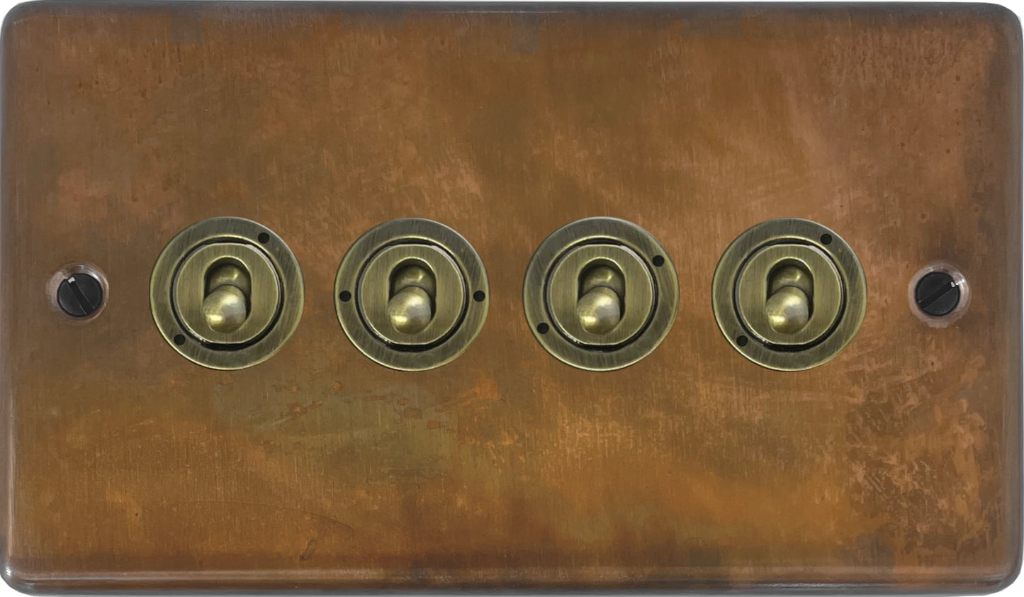Contour Tarnished Copper 4 Gang Toggle
