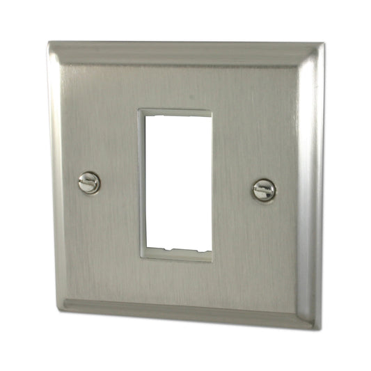 Deco Satin Nickel 1 Gang Mod Plate & Frame