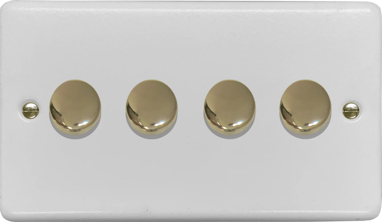 Contour Flat White 4 Gang Dimmer LED