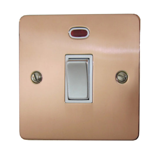 Flat Bright Copper 20A Dp Switch + Neon
