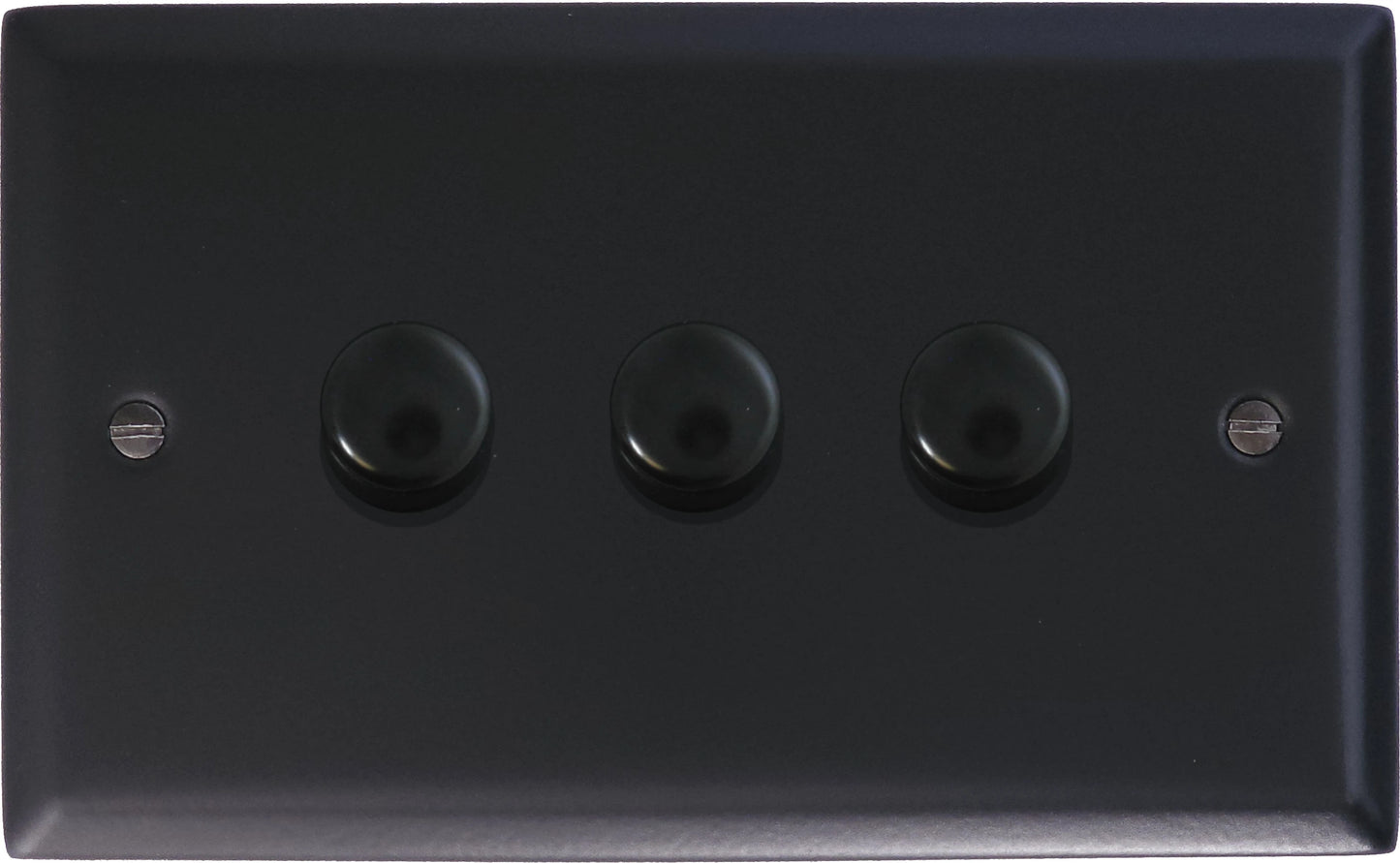 Spectrum Flat Black  3 Gang 120W LED Dimmer