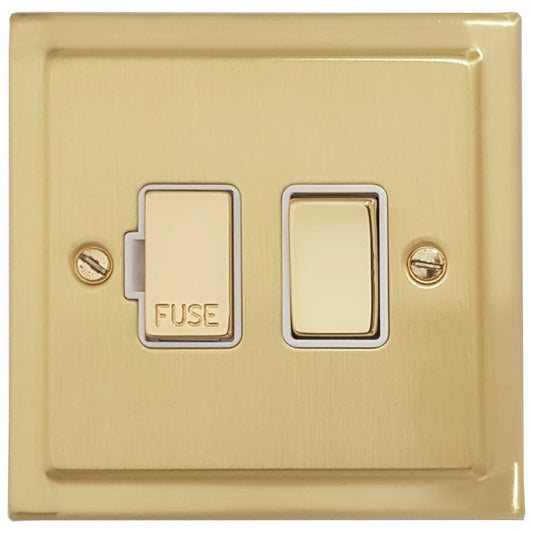 Victorian Satin Brass Switched Fused Spur