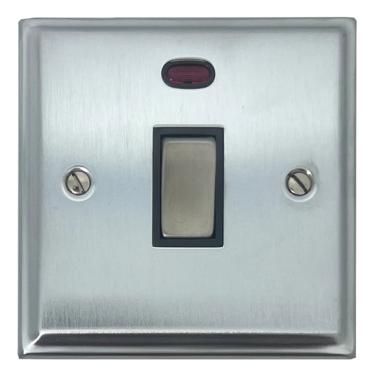 Deco Satin Chrome 20A Dp Switch + Neon