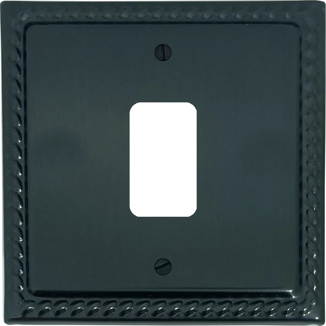 Georgian Black Bronze 1 Gang Grid Plate