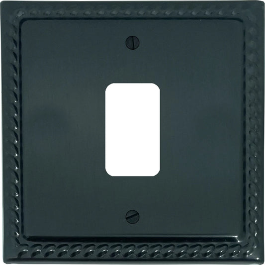 Georgian Black Bronze 1 Gang Grid Plate