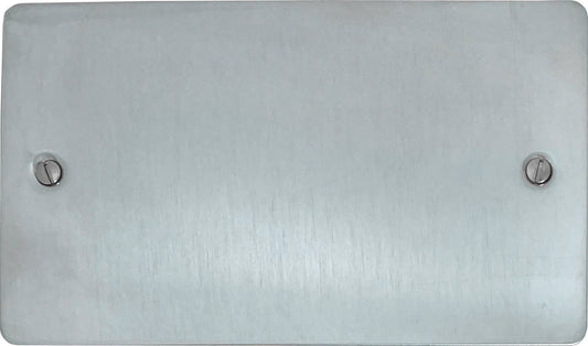 Flat Satin Chrome 2 Gang Blank